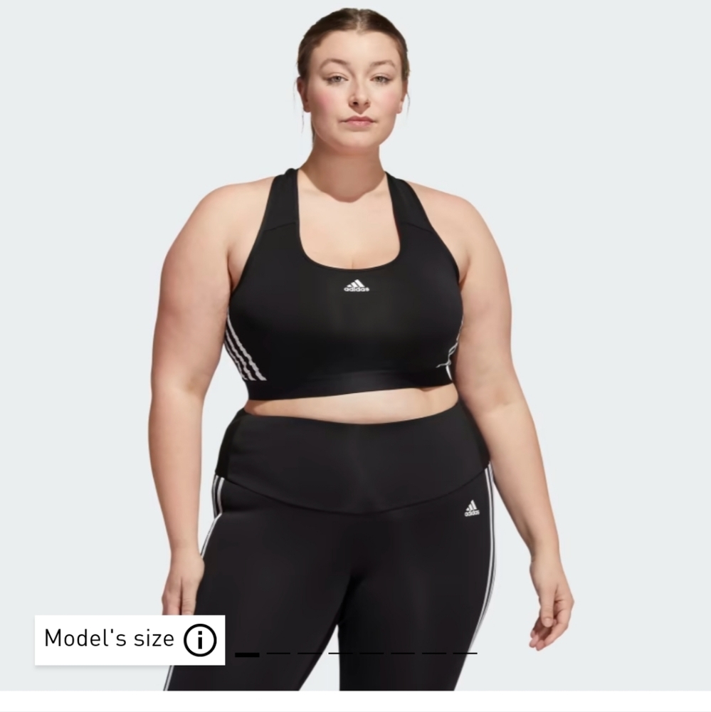 ADIDAS POWERREACT TRAINING MEDIUM-SUPPORT 3-STRIPES BRA (PLUS SIZE